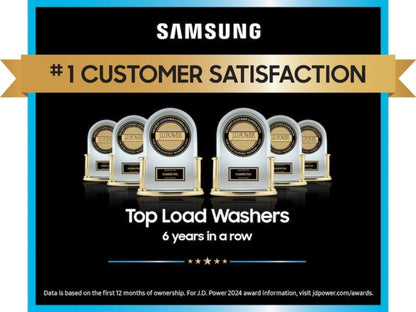 SAMSUNG 5.4 cu. ft. Smart Top Load Washer with Pet Care Solution and Super Speed Wash in White - WA54CG7150AW-KT