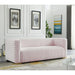 Meridian Furniture Glam PINK Velvet Channel Tufted Ravish Sofa Meridian Contemporary - 640Pink-S