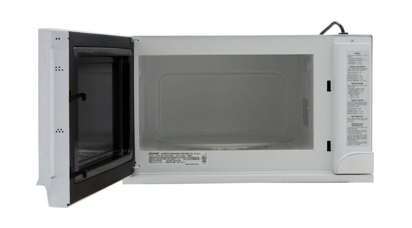SHARP R1211TY 1.5 cu. ft. 1100W White Sharp Over-the-Counter Carousel Microwave Oven - R1211TY-KT