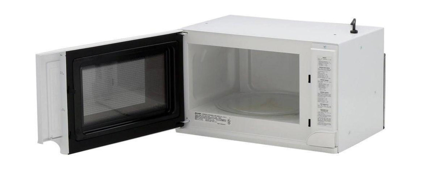 SHARP R1211TY 1.5 cu. ft. 1100W White Sharp Over-the-Counter Carousel Microwave Oven - R1211TY-KT