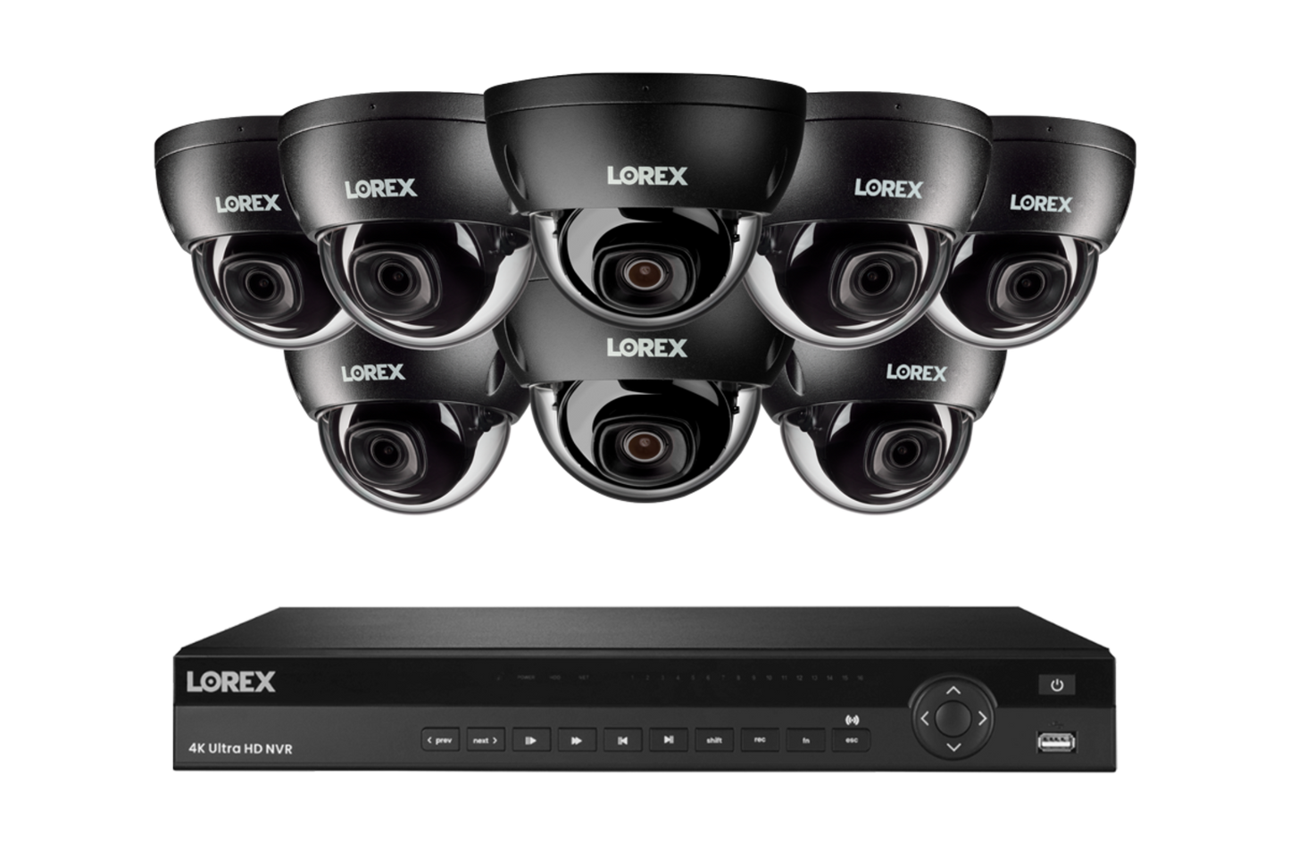 Lorex Elite Series NVR with A10 IP Dome Cameras - 4K 16-Channel 4TB Wired System - N4K4-168BD-E851