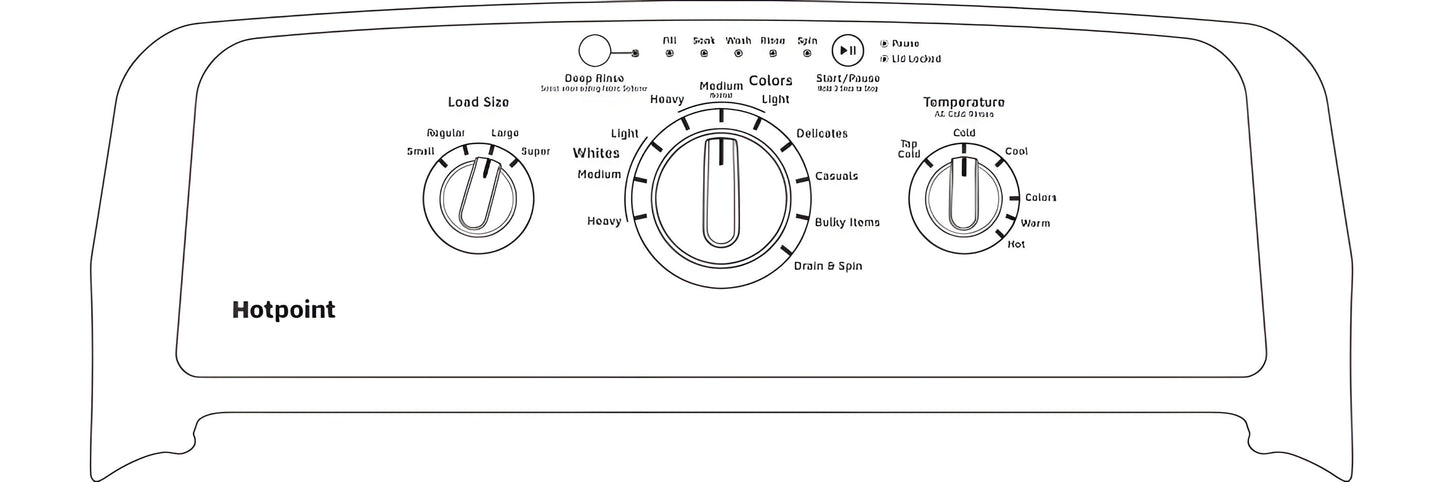HOTPOINT 3.8 cu. ft. Capacity Washer with Stainless Steel Basket - HTW240ASKWS-KT