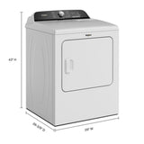 WHIRLPOOL WED6150PW 7.0 Cu. Ft. Whirlpool® Top Load Electric Dryer with Moisture Sensor - WED6150PW-KT