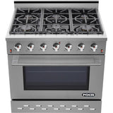 NXR 36 in. 5.5 cu.ft. Pro-Style Propane Gas Range with Convection Oven in Stainless Steel, - SC3611LP