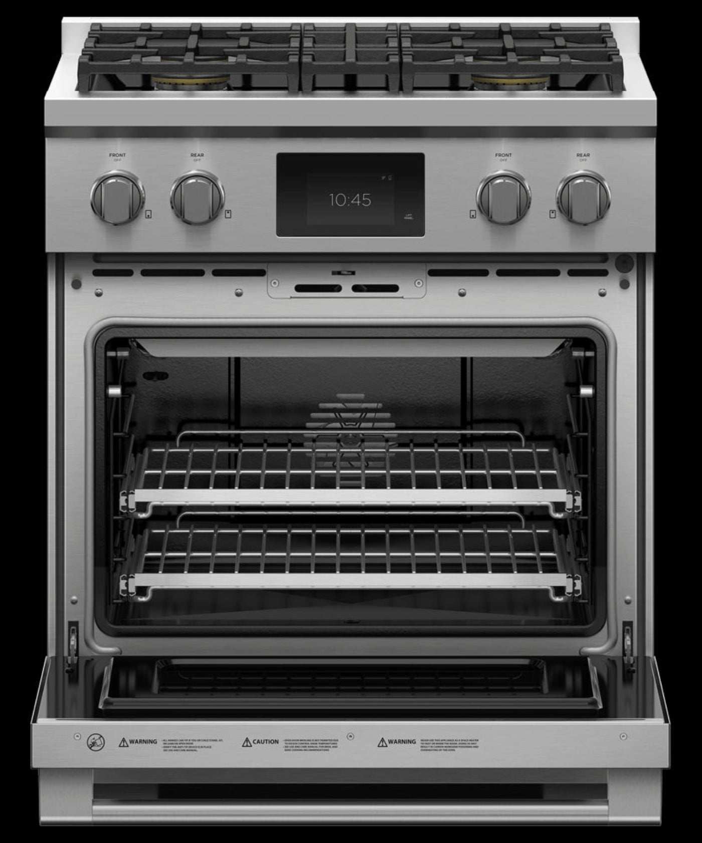 FISHER & PAYKEL RDV3304N Dual Fuel Range, 30", 4 Burners, Self-cleaning - RDV3304N-KT