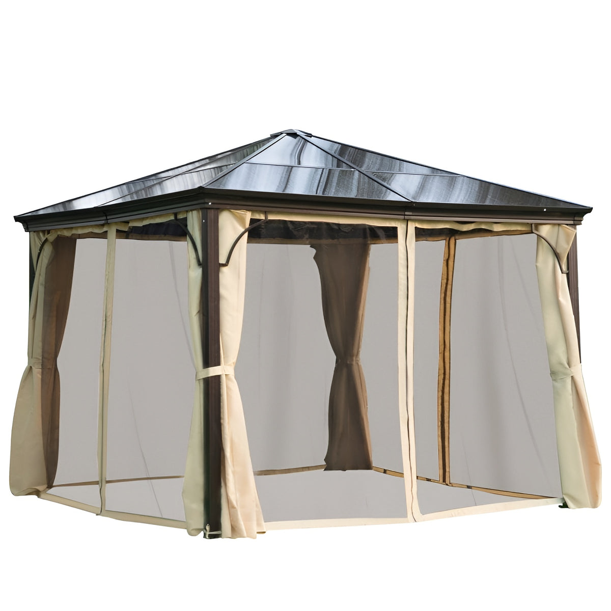 Outsunny 10x12 Hardtop Gazebo with Metal Frame, Polycarbonate Gazebo - 84C-069