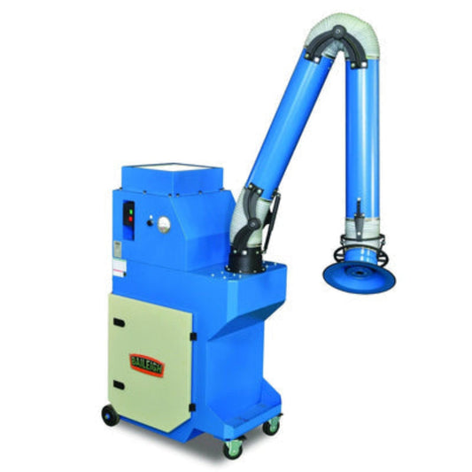 U.S Industrial Baileigh FE-1200; 110V 1.5HP Weld Fume Extractor 1110 CFM w/ 8" x 10' Round Hood Arm, Air Pulse Clean & HEPA Filter