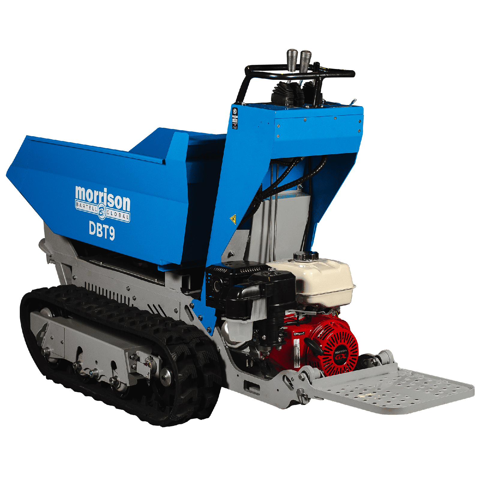 Bartell Global Morrison Tracked Concrete Power Buggy, 9 Cu Feet, 1764lb Load, Electric Start, Honda GX390 - DBT9