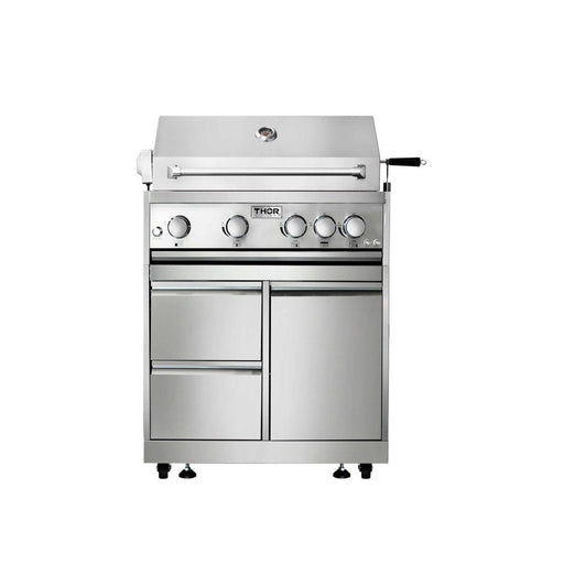 Thor Kitchen 32 Inch 4-Burner Gas BBQ Grill with Rotisserie in Stainless Steel - MK04SS304