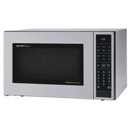 SHARP 1.5 cu. ft. 900W Sharp Stainless Steel Carousel Convection + Microwave Oven - SMC1585BS-KT