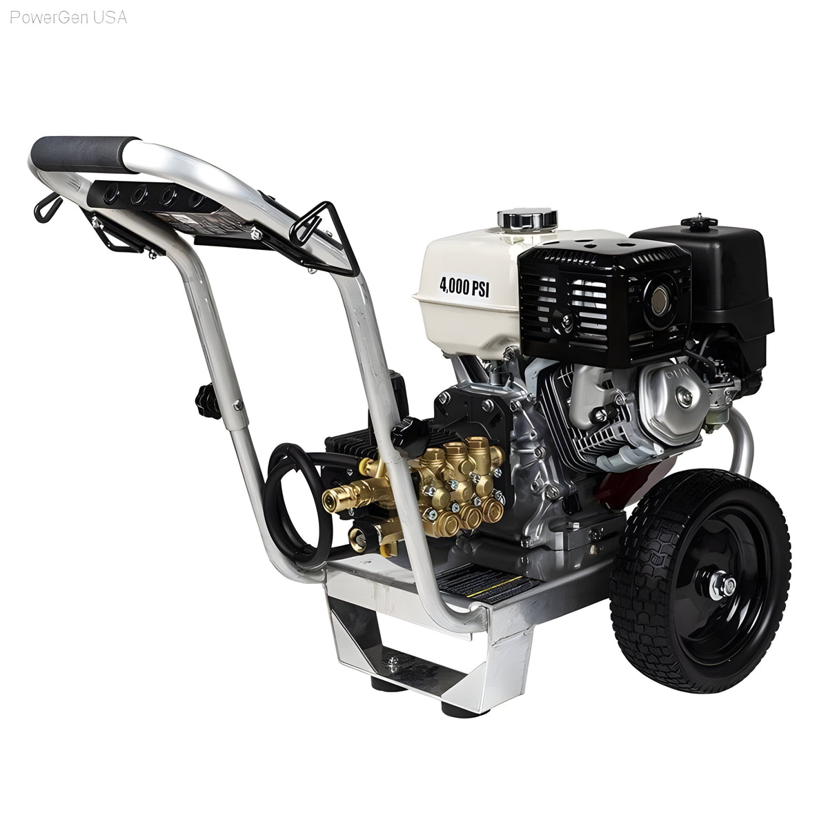 BE Power Equipment 2500 PSI 3.0 GPM Gas Pressure Washer with Honda GX200 Engine and General Triplex Pump - PowerGen USA - PE-2565HWAGENSP