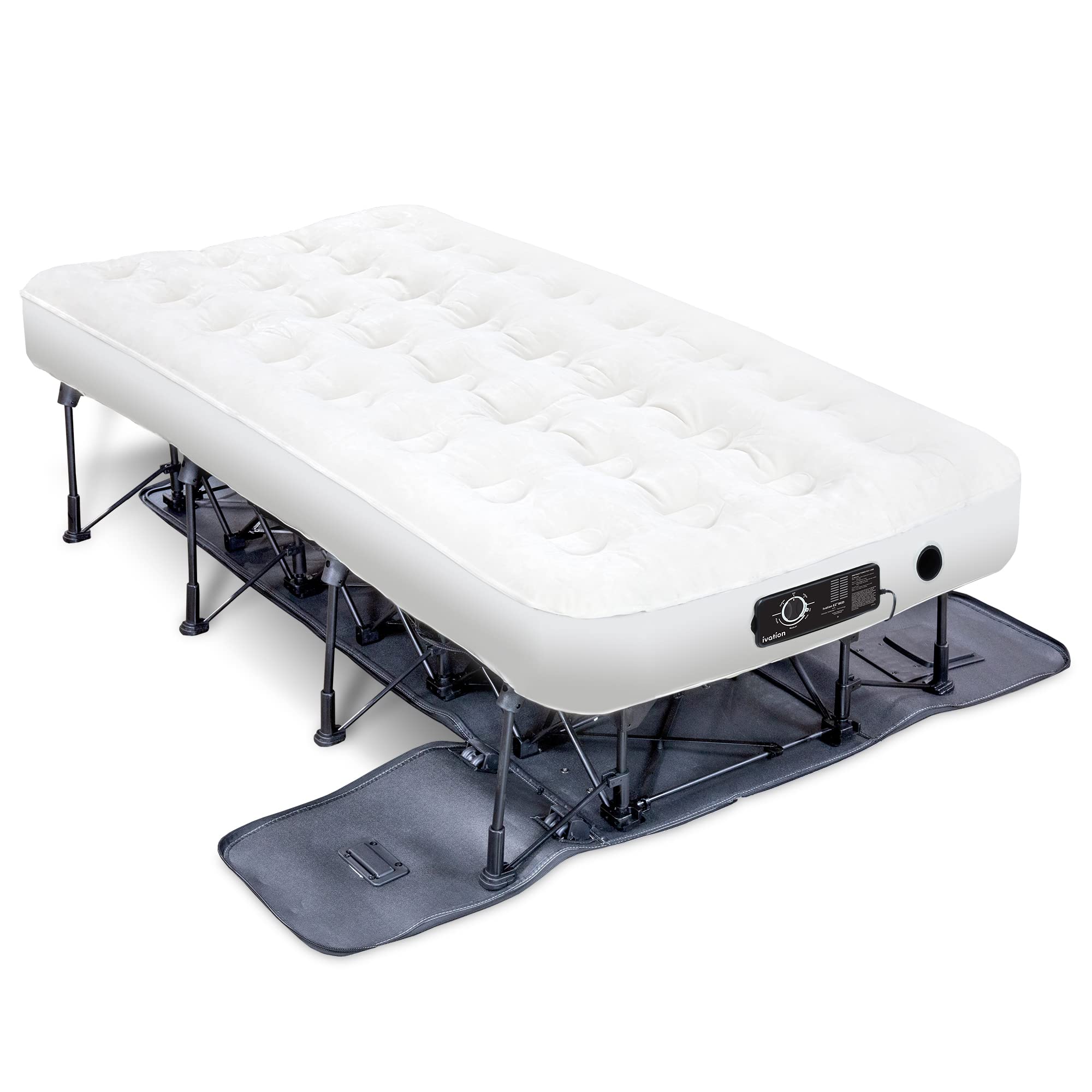 Ivation EZ-Bed Air Mattress, Twin Size Air Mattress with Built In Pump & Deflate Defender - IVIAEZBTA360BG