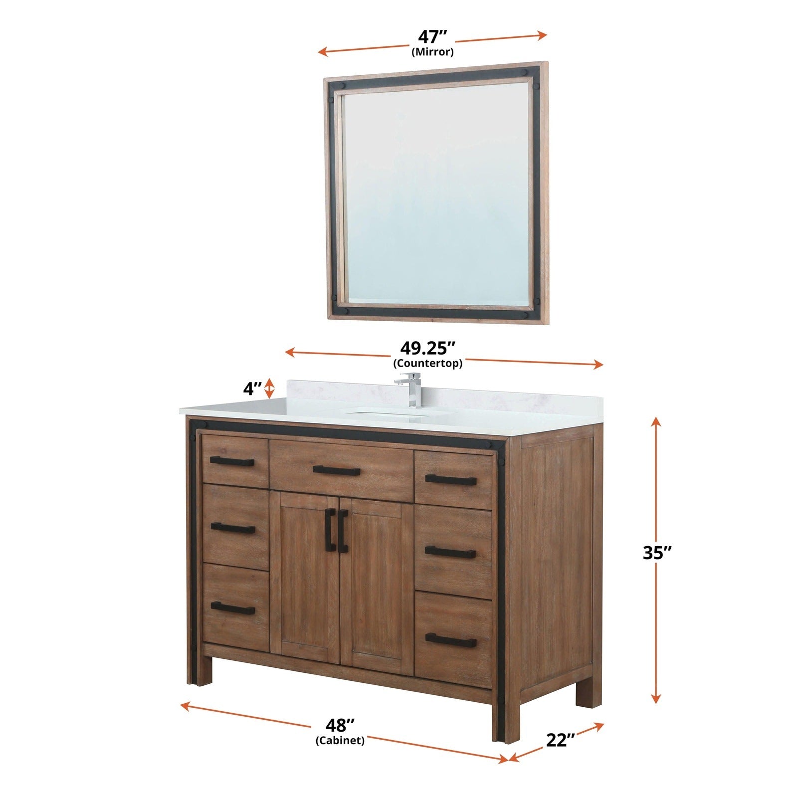 Ziva 48" x 22" Single Bath Vanity - Backyard Provider