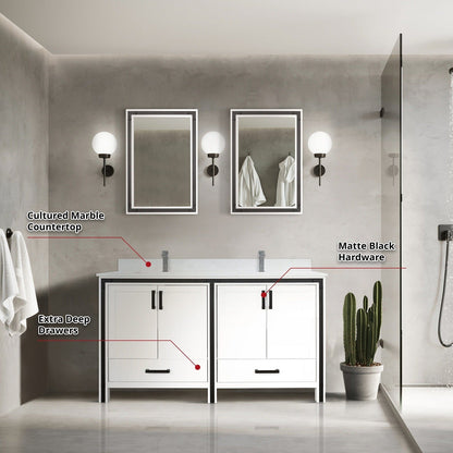 Ziva 60" x 22" Double Bath Vanity - Backyard Provider