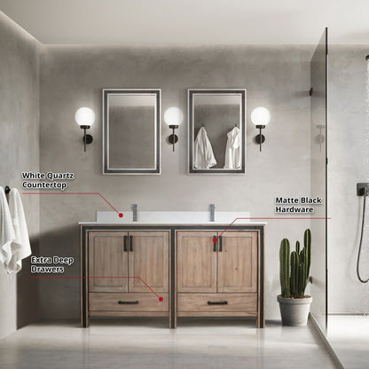 Ziva 60" x 22" Double Bath Vanity - Backyard Provider