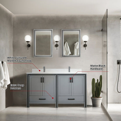 Ziva 60" x 22" Double Bath Vanity - Backyard Provider