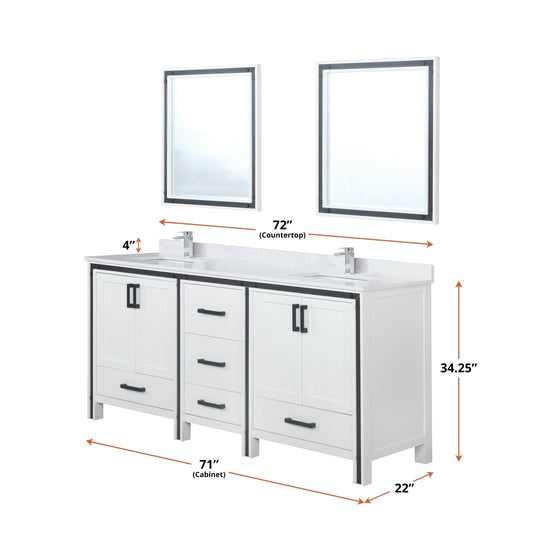 Ziva 72" x 22" Double Bath Vanity - Backyard Provider