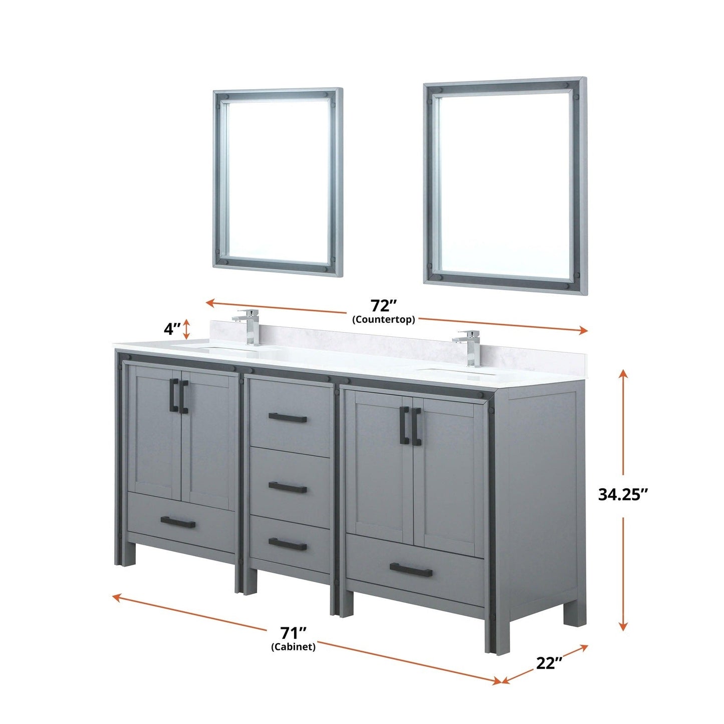Ziva 72" x 22" Double Bath Vanity - Backyard Provider