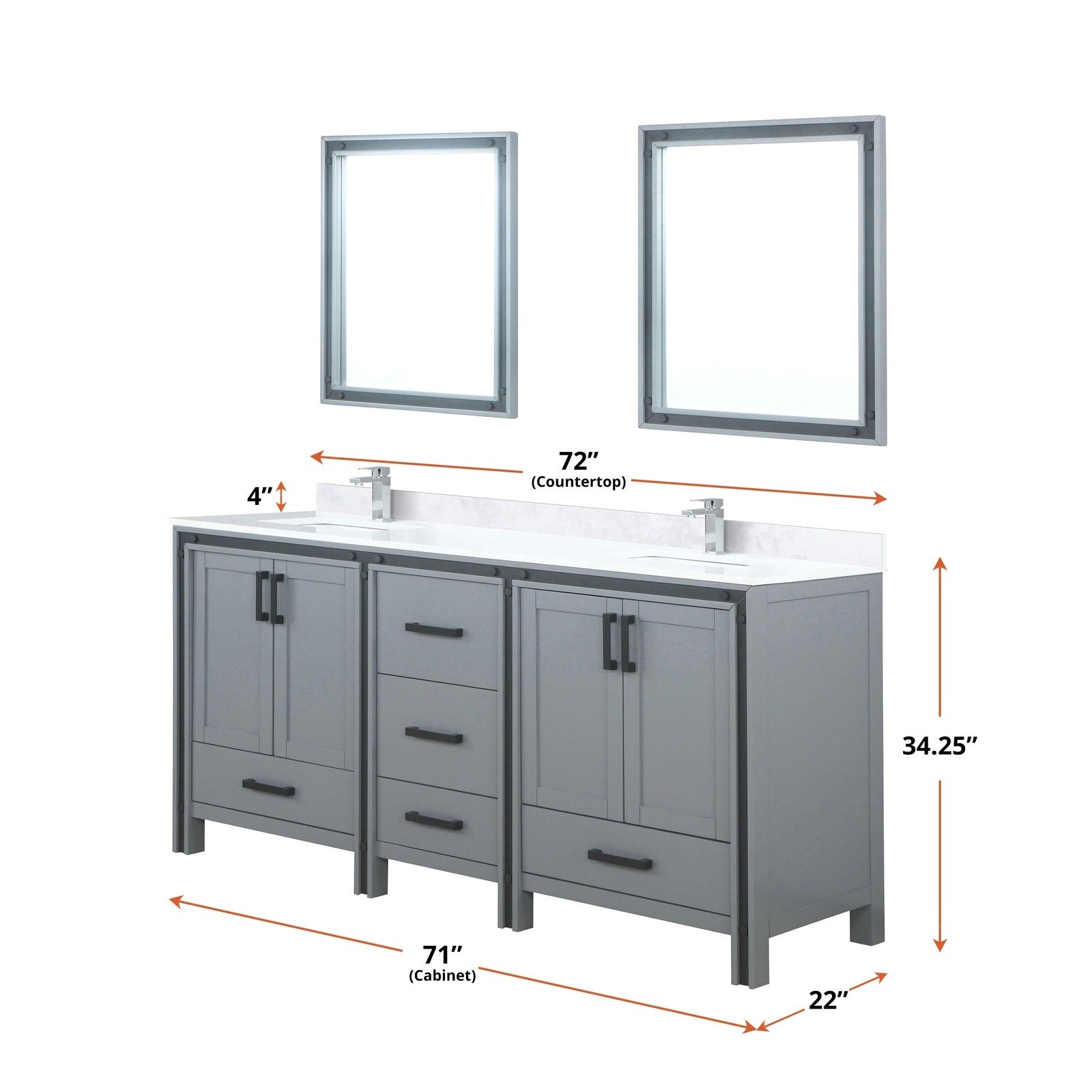 Ziva 72" x 22" Double Bath Vanity - Backyard Provider