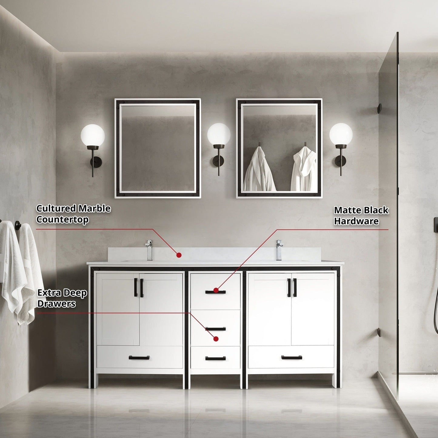 Ziva 72" x 22" Double Bath Vanity - Backyard Provider