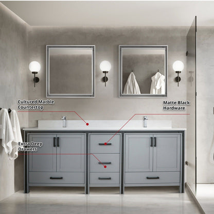 Ziva 84" x 22" Double Bath Vanity - Backyard Provider