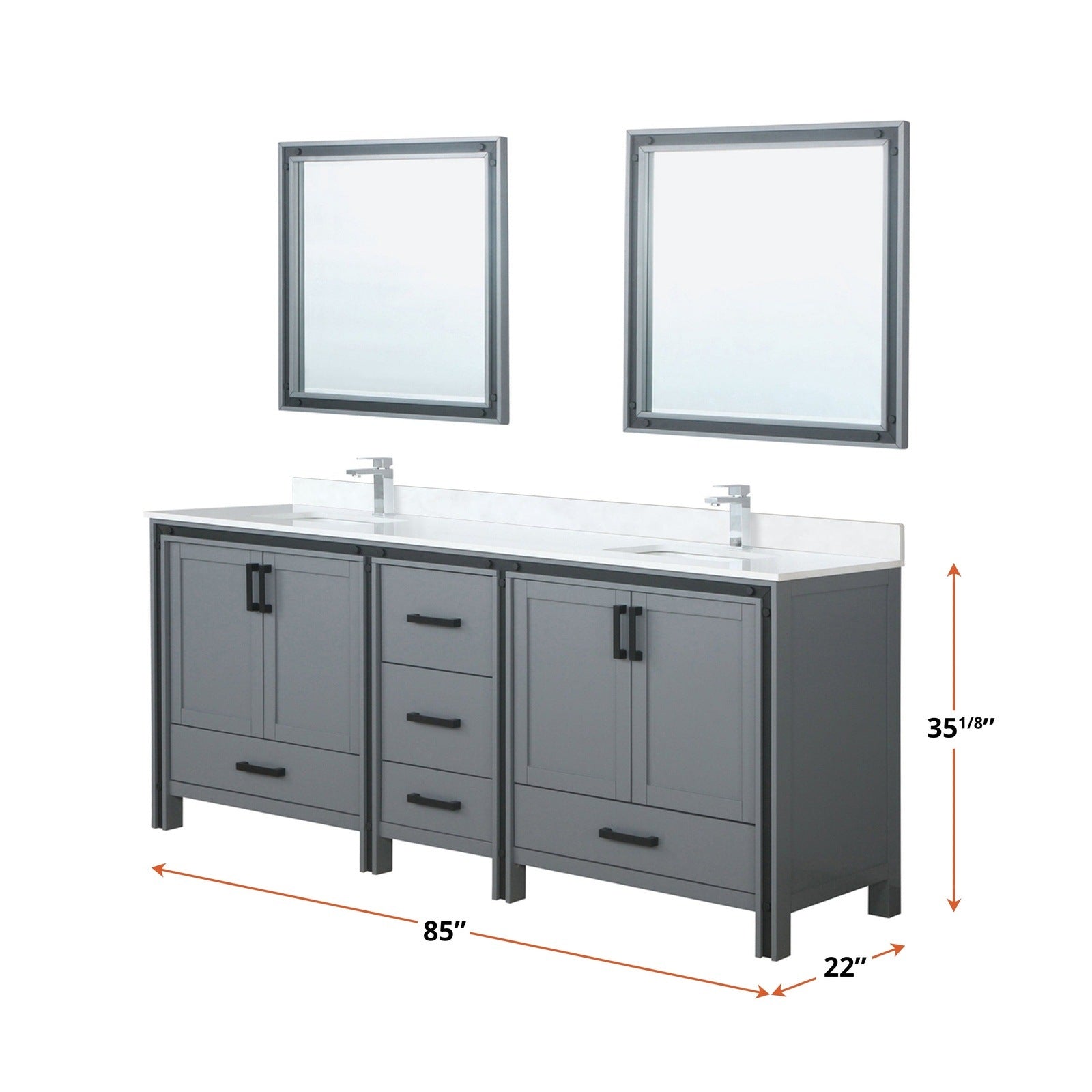Ziva 84" x 22" Double Bath Vanity - Backyard Provider