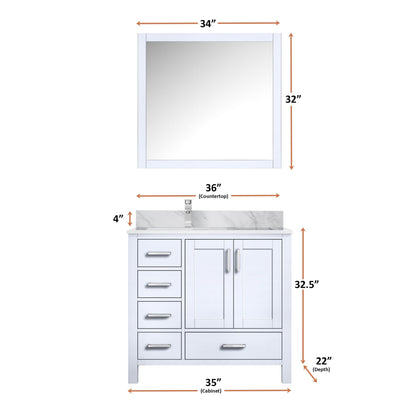 Jacques 36" x 22" Left Offset Bath Vanity - Backyard Provider