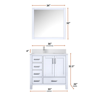 Jacques 36" x 22" Left Offset Bath Vanity - Backyard Provider