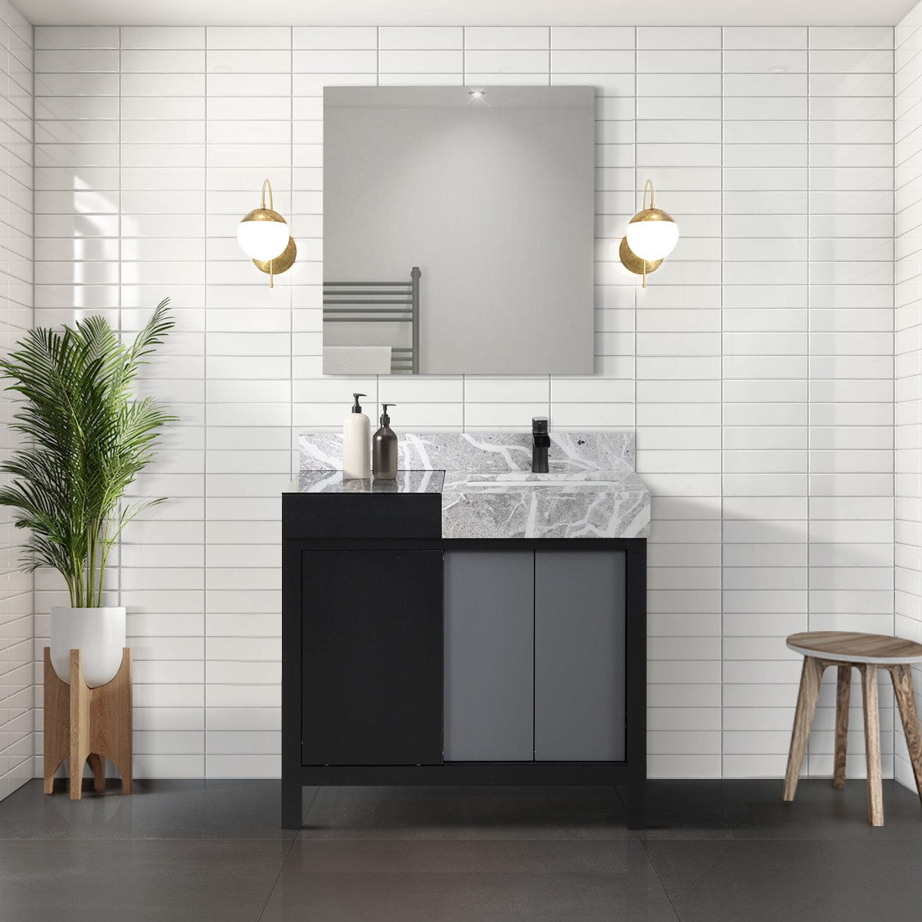 Zilara 36" Black and Grey Vanity - Backyard Provider