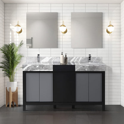 Zilara 60" Black and Grey Double Vanity - Backyard Provider