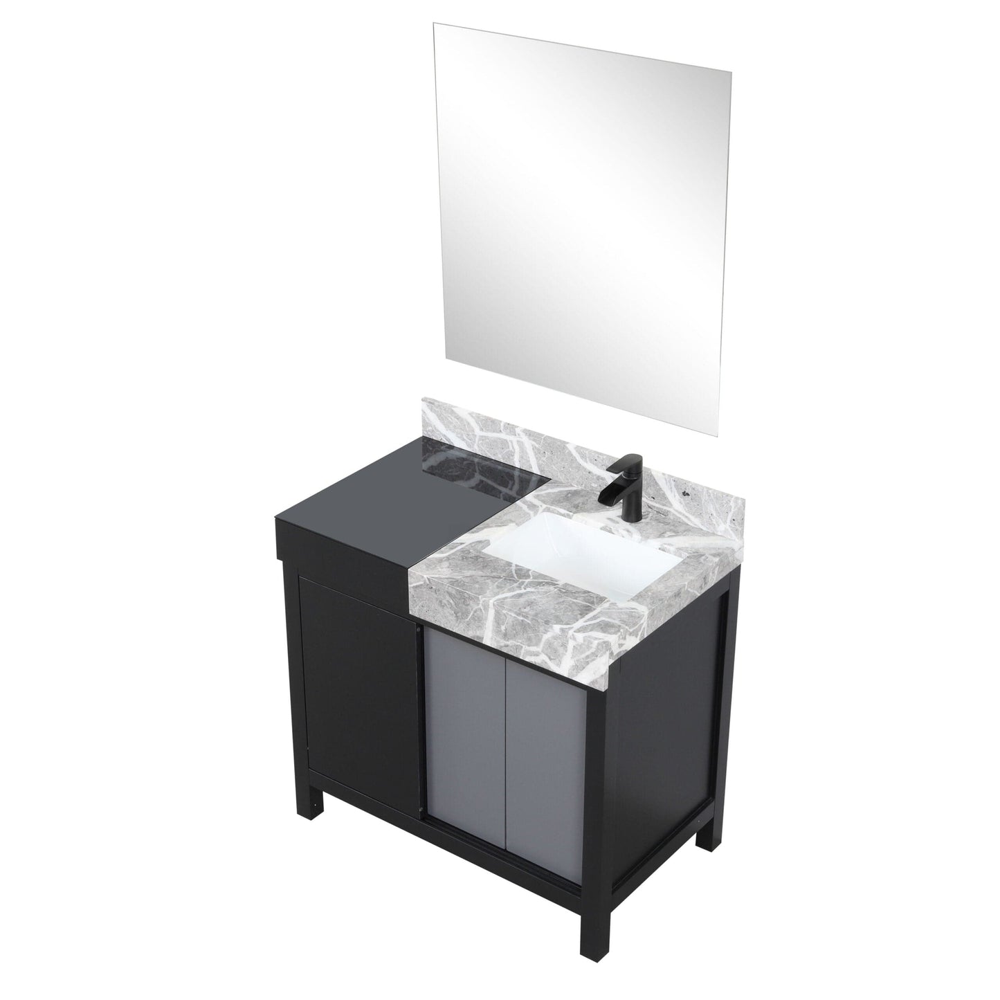 Zilara 36" Black and Grey Vanity - Backyard Provider