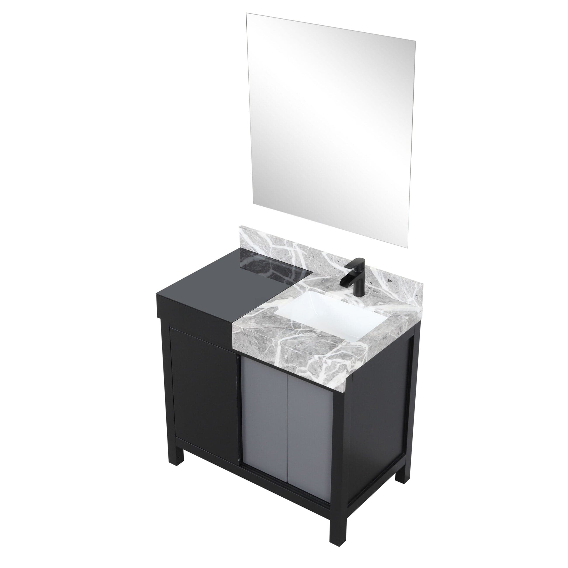 Zilara 36" Black and Grey Vanity - Backyard Provider