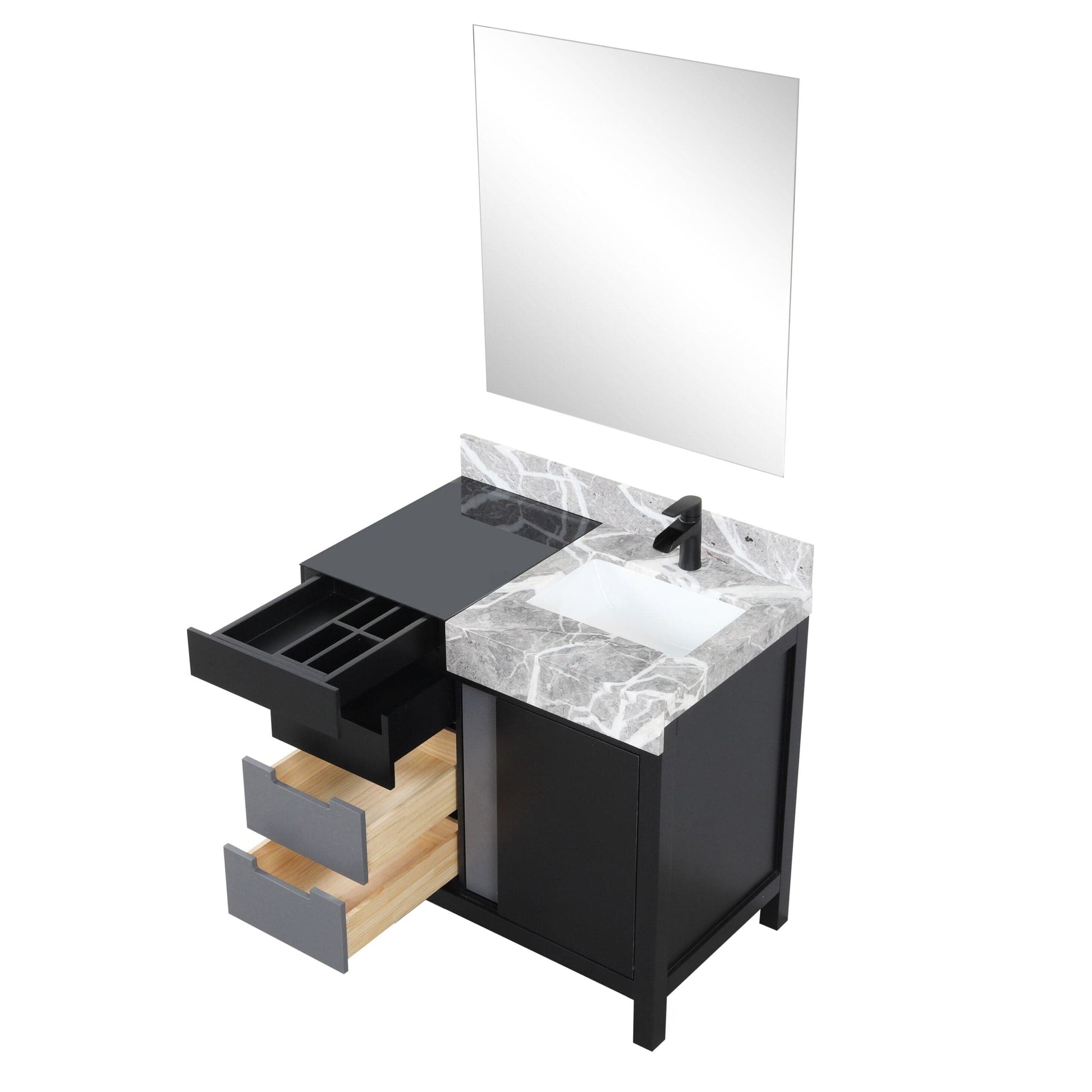 Zilara 36" Black and Grey Vanity - Backyard Provider
