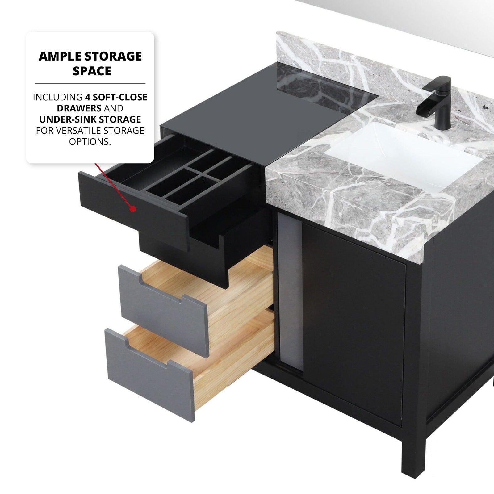 Zilara 36" Black and Grey Vanity - Backyard Provider