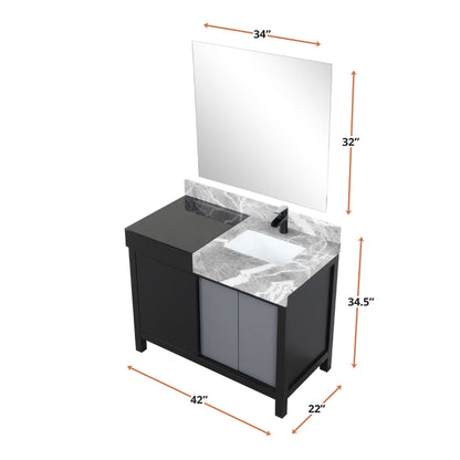 Zilara 42" Black and Grey Vanity - Backyard Provider
