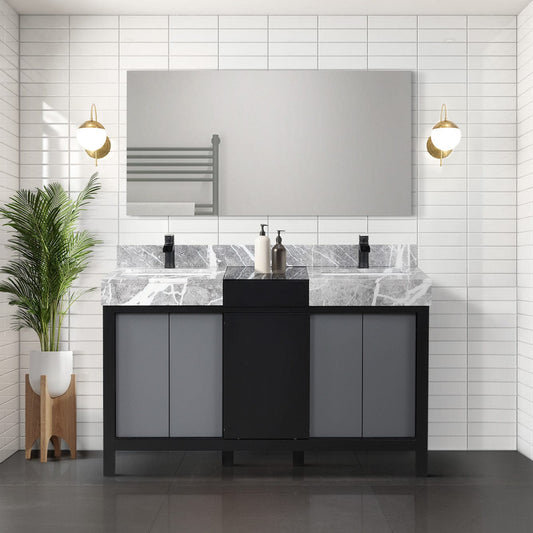 Zilara 55" Black and Grey Double Vanity - Backyard Provider