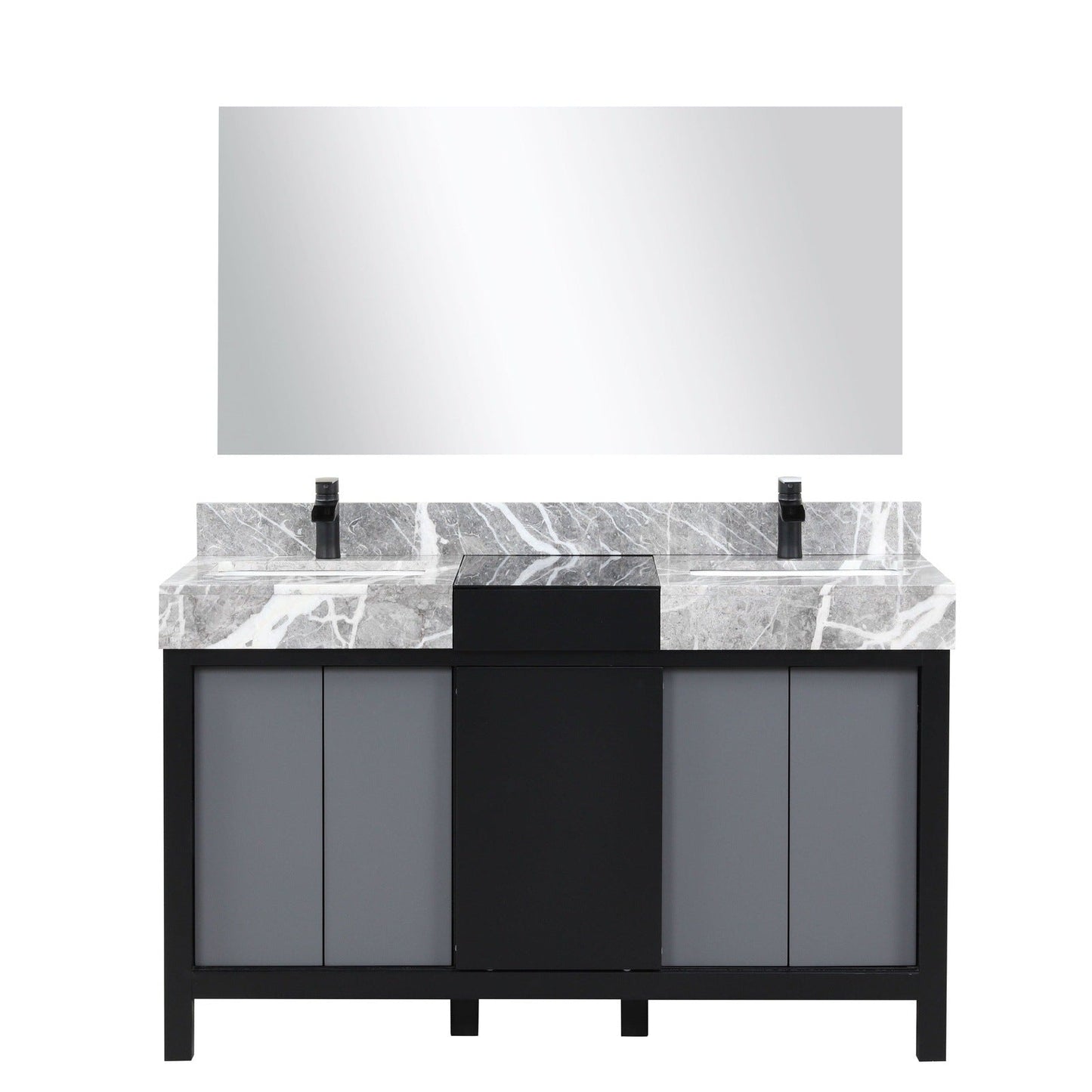 Zilara 55" Black and Grey Double Vanity - Backyard Provider