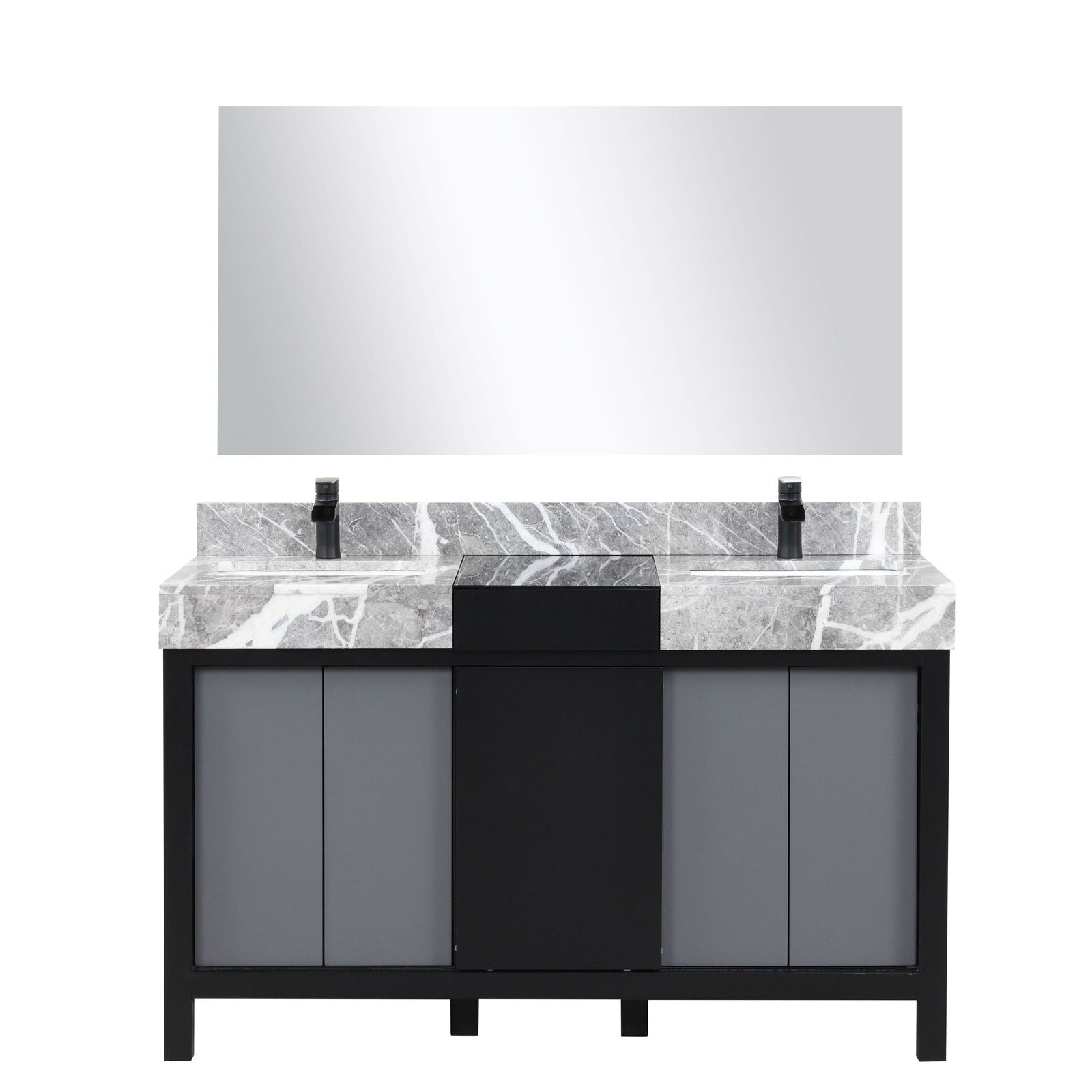Zilara 55" Black and Grey Double Vanity - Backyard Provider