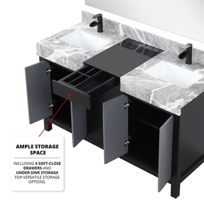 Zilara 55" Black and Grey Double Vanity - Backyard Provider