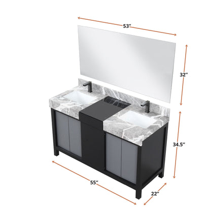 Zilara 55" Black and Grey Double Vanity - Backyard Provider
