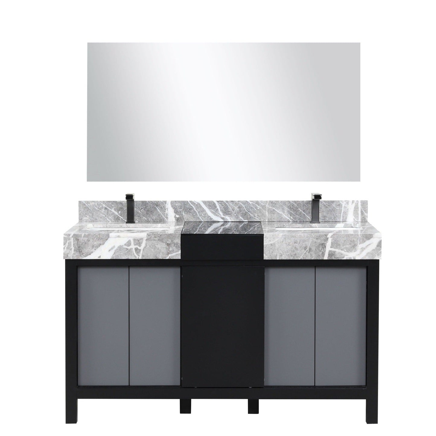 Zilara 55" Black and Grey Double Vanity - Backyard Provider