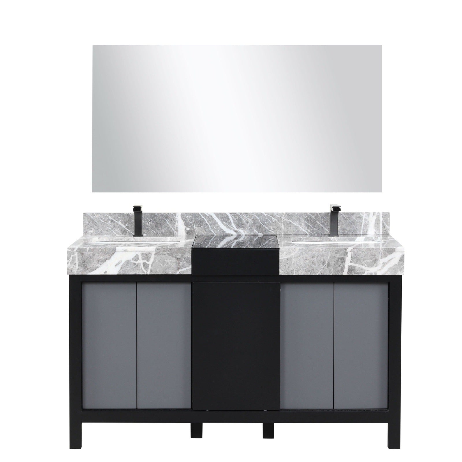 Zilara 55" Black and Grey Double Vanity - Backyard Provider