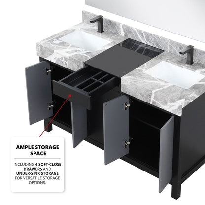 Zilara 55" Black and Grey Double Vanity - Backyard Provider
