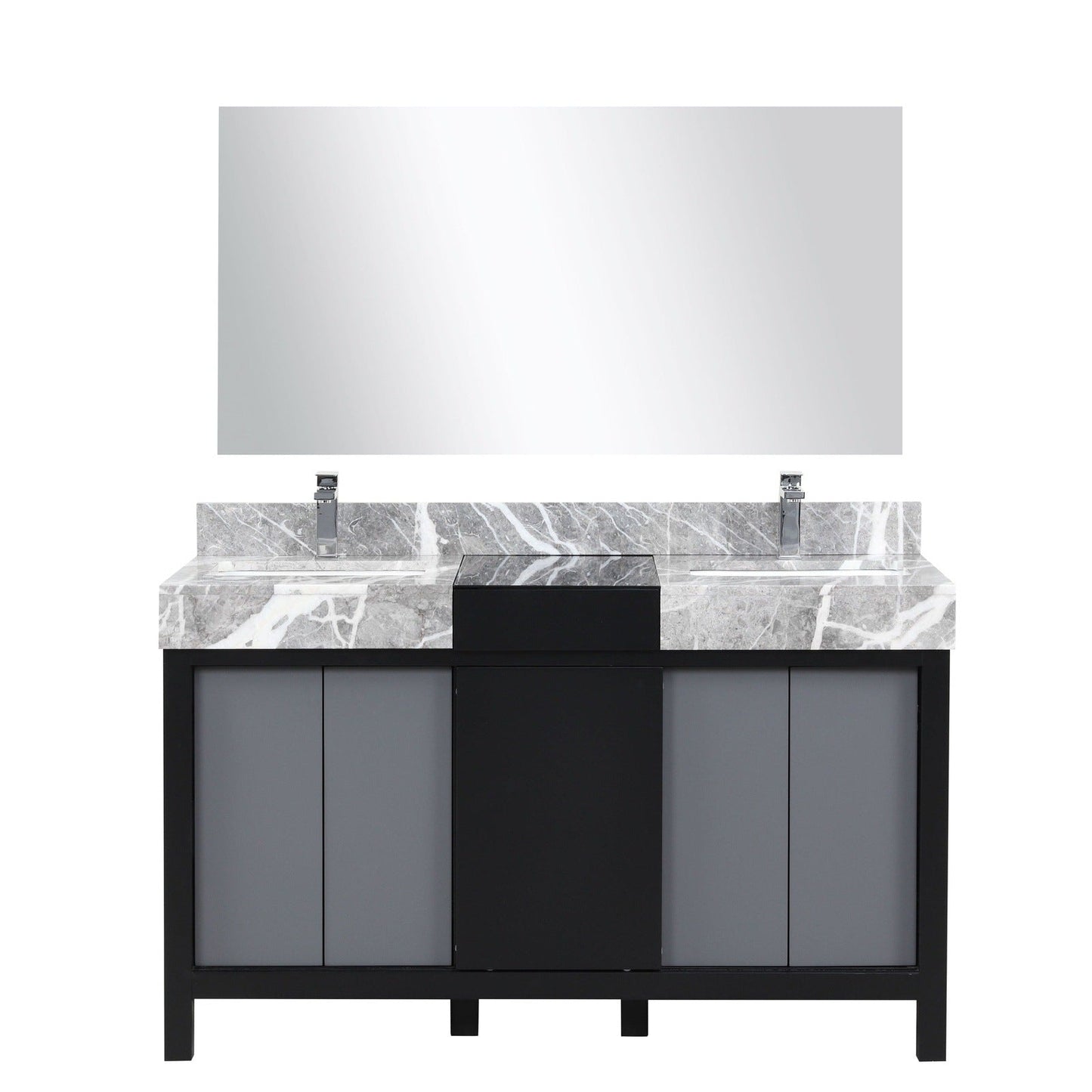 Zilara 55" Black and Grey Double Vanity - Backyard Provider