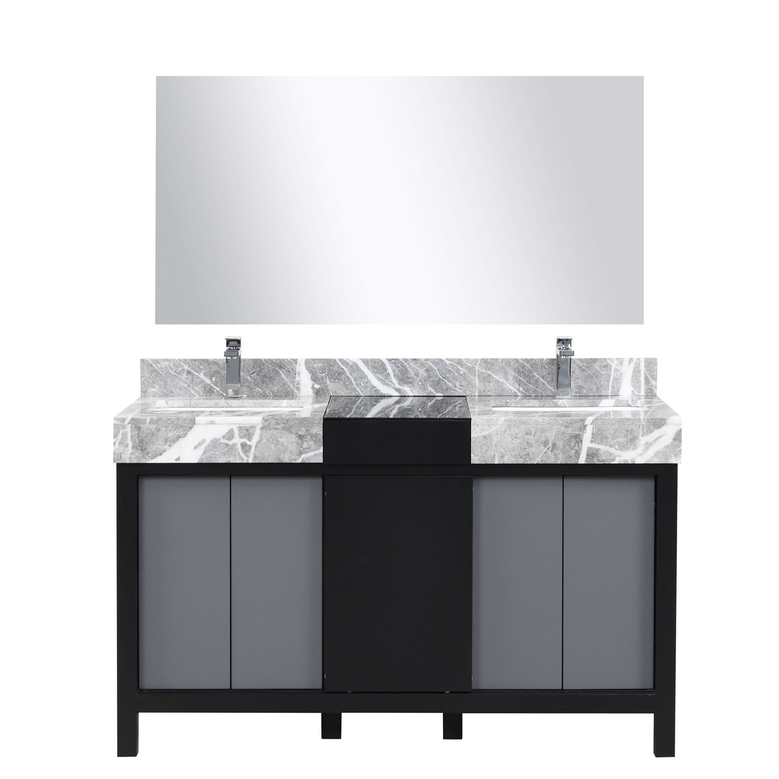 Zilara 55" Black and Grey Double Vanity - Backyard Provider