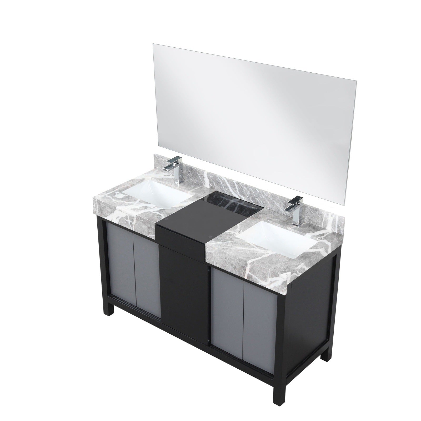 Zilara 55" Black and Grey Double Vanity - Backyard Provider