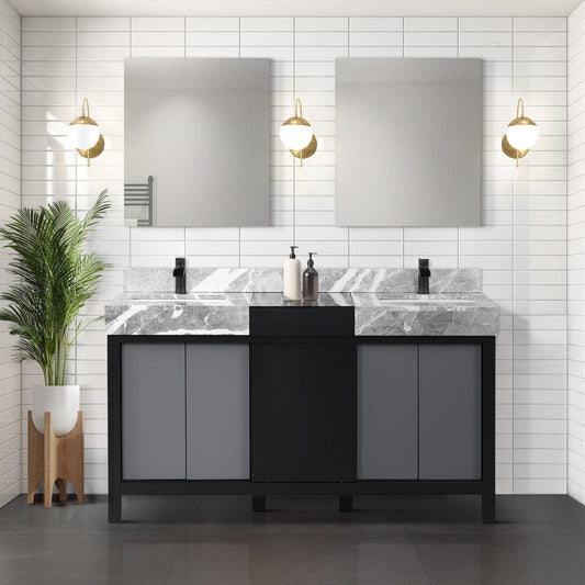 Zilara 60" Black and Grey Double Vanity - Backyard Provider