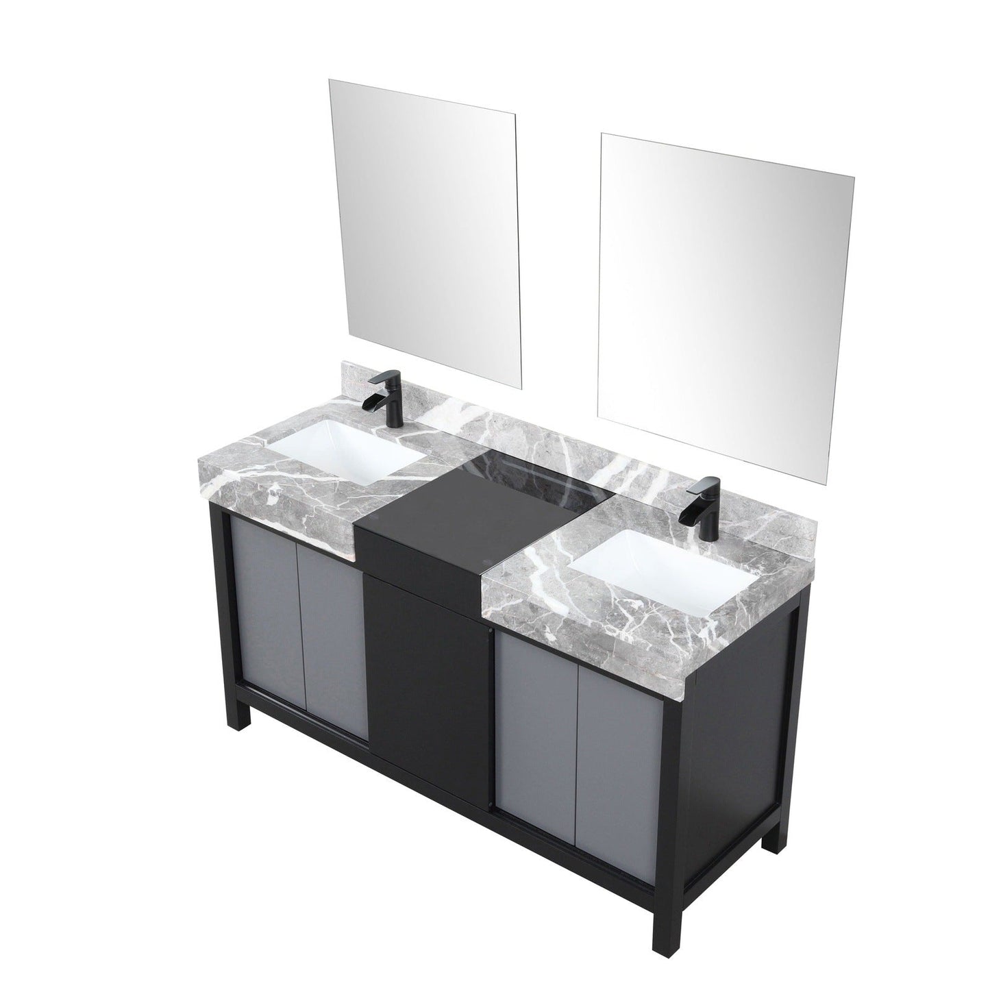 Zilara 60" Black and Grey Double Vanity - Backyard Provider