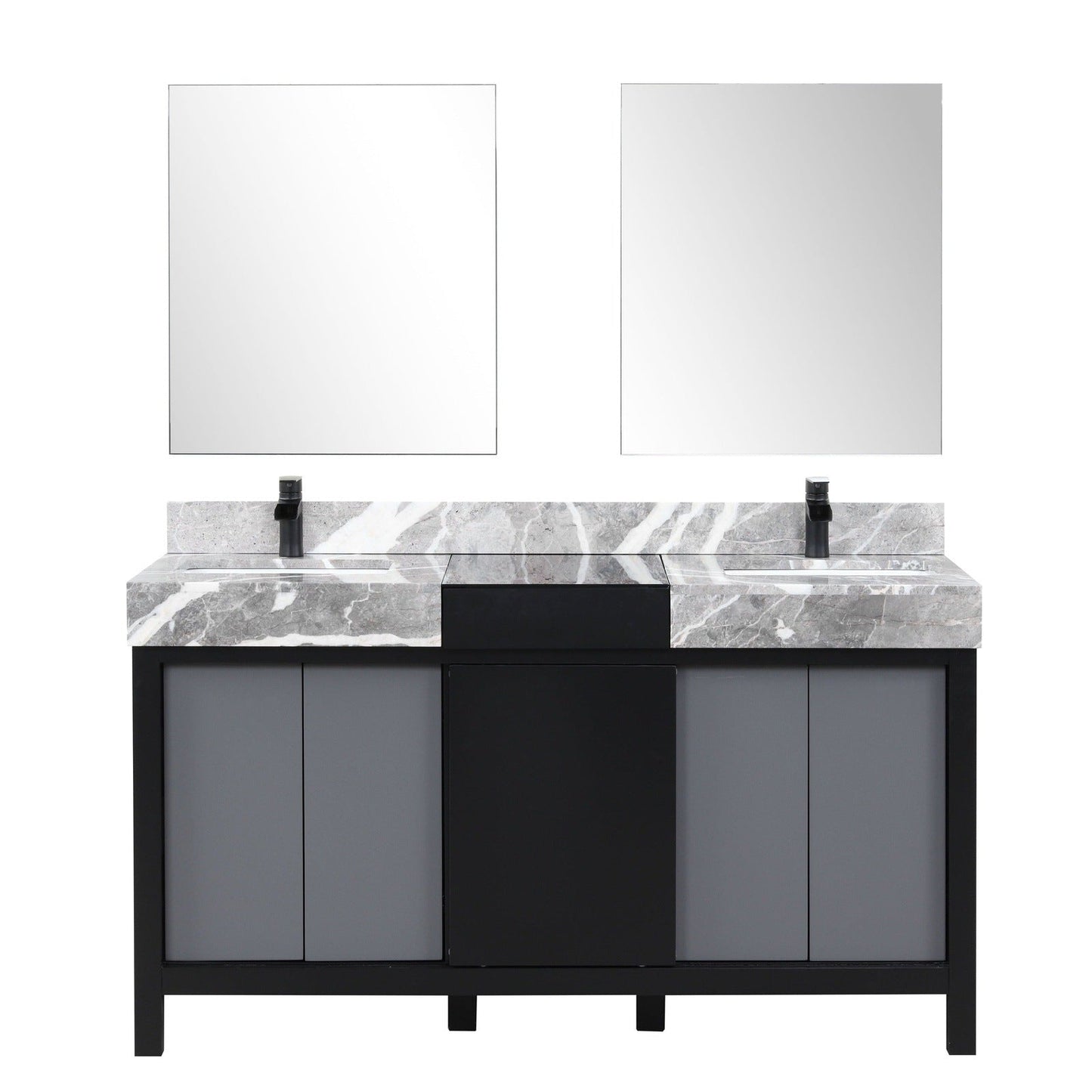 Zilara 60" Black and Grey Double Vanity - Backyard Provider
