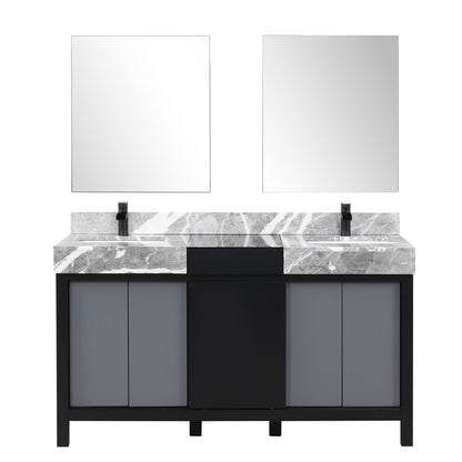 Zilara 60" Black and Grey Double Vanity - Backyard Provider